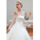 Romantic Lace Long Sleevess Princess Satin Wedding Dress