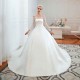 Romantic Lace Long Sleevess Princess Satin Wedding Dress