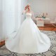 Romantic Lace Long Sleevess Princess Satin Wedding Dress