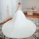 Romantic Lace Long Sleevess Princess Satin Wedding Dress