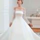 Romantic Lace Long Sleevess Princess Satin Wedding Dress