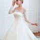 Romantic Lace Long Sleevess Princess Satin Wedding Dress