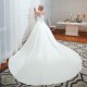 Romantic Lace Long Sleevess Princess Satin Wedding Dress