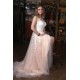 Classic V Neck A line Wedding DressTulle Lace Appliques Simple Side Split