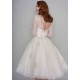 Long Sleevess V neck Ivory Short Lace Summer Wedding Dress