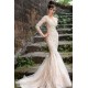 Mermaid Long Sleeves Ivory Lace Wedding Dresses Modern Sheer Tulle See Through Back Evening Dresses