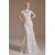 High Collar Lace Long Cap Sleeves Mermaid Wedding Dress | Ballbella Design