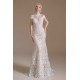 High Collar Lace Long Cap Sleeves Mermaid Wedding Dress | Ballbella Design