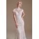High Collar Lace Long Cap Sleeves Mermaid Wedding Dress | Ballbella Design