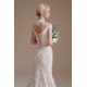 High Collar Lace Long Cap Sleeves Mermaid Wedding Dress | Ballbella Design