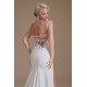 High Split Spaghetti strap Court Wedding Dress | Ballbella Design