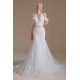 Cool Shouder V Neck Court Applique Mermaid Wedding Dress | Ballbella Design