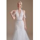 Cool Shouder V Neck Court Applique Mermaid Wedding Dress | Ballbella Design