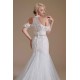 Cool Shouder V Neck Court Applique Mermaid Wedding Dress | Ballbella Design