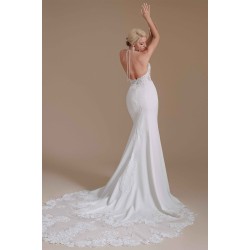 Halter Lace Applique Mermaid Wedding Dress | Ballbella Design