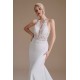 Halter Lace Applique Mermaid Wedding Dress | Ballbella Design