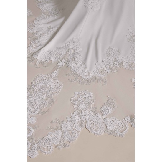 Halter Lace Applique Mermaid Wedding Dress | Ballbella Design