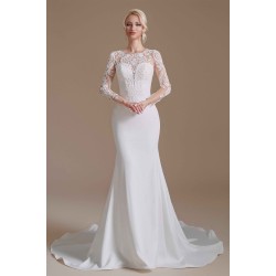 Jewel Lace Long Sleeves Mermaid Wedding Dress | Ballbella Design