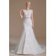 Jewel Lace Cap Sleeves Lace Mermaid Wedding Dress | Ballbella Design