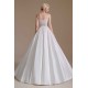 A Line V Neck Floor Length Applique Wedding Dress | Ballbella Design