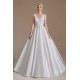 A Line V Neck Floor Length Applique Wedding Dress | Ballbella Design