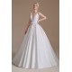 A Line V Neck Floor Length Applique Wedding Dress | Ballbella Design