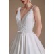 A Line V Neck Floor Length Applique Wedding Dress | Ballbella Design