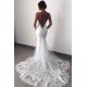 Backless Wedding Dresses Lace Mermaid Modern Spaghetti Straps Bride Dress