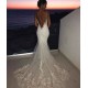 Backless Wedding Dresses Lace Mermaid Modern Spaghetti Straps Bride Dress