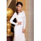 Classic Mermaid Evening Dress Slim Long Sleeves Floral Lace with train