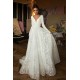 Long Sleeve V-Neck Lace Wedding Dress