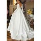 Long Sleeve V-Neck Lace Wedding Dress