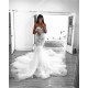 Romantic Sweetheart Lace White Sheer Wedding Dress Mermaid Bridal Gown