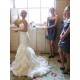 Court Train Mermaid Sleeveless Sweetheart Ruffless Satin Wedding Dresses