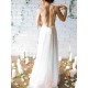 Sweep Train A Line Sleeveless Ruffless Chiffon Spaghetti Straps Wedding Dresses