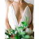 Sweep Train A Line Sleeveless Ruffless Chiffon Spaghetti Straps Wedding Dresses