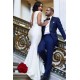 Stylish Deep V Neck Sleeveless Straps Mermaid Floor Length Prom Dresses