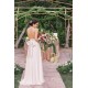 Plunging Neck Sequined Open Back Sleeveless Bowknot Long Summer Beach Wedding Dresses