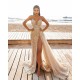 Modern Spaghetti Side Split Tulle Beach Wedding Dress