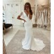 Classic Sleeveless V neck Long Mermaid Wedding Dresses