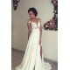 Classic Lace Appliques Wedding Dress Long Chiffon Split