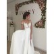 Classic Lace Appliques Wedding Dress Long Chiffon Split