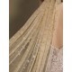 Champange Wedding Veil One-Tier Sequins Stars Tulle Finished Edge Waterfall Bridal Veils