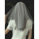 Ivory Two Tier Beaded Tulle Finished Edge Drop Bridal Veils