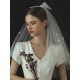 Ivory Two Tier Bows Tulle Cut Edge Drop Wedding Veils