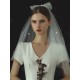 Ivory Two Tier Bows Tulle Cut Edge Drop Wedding Veils
