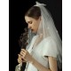 Ivory Two Tier Bows Tulle Cut Edge Drop Wedding Veils