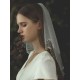 Ivory Two Tier Bows Tulle Finished Edge Drop Wedding Veils