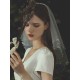 Ivory Two Tier Bows Tulle Finished Edge Drop Wedding Veils