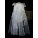 Ivory One Tier Bows Tulle Cut Edge Drop Wedding Veils